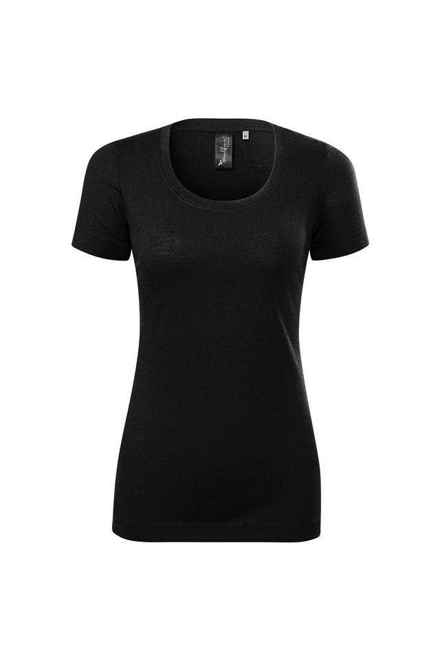 Tricou pentru dama, lana merino - 158, Negru