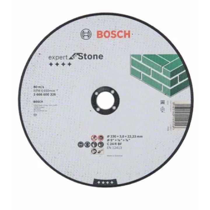 Bosch Darabolótárcsa, egyenes, Expert for Stone 230 mm X 3 mm (2608600326)