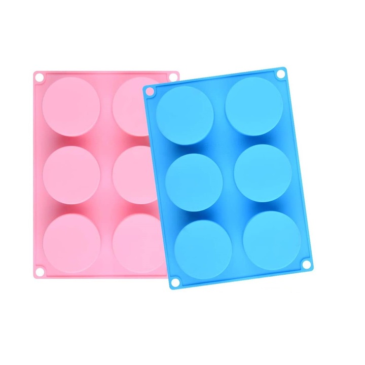 Set 2 matrite ciocolata, Xlloest, Silicon, Roz/Albastru