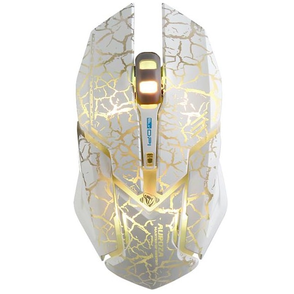 Mouse gaming E-blue Auroza EMS639WHCA-UI, 4000 DPI, cu fir, Alb
