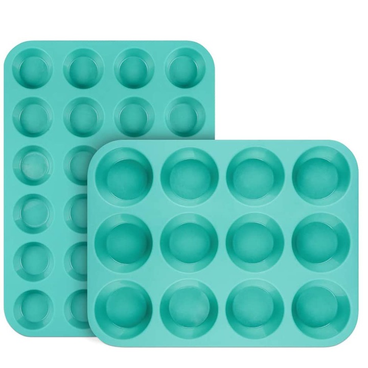 Set 2 forme prajituri Xlloest, Silicon, Verde