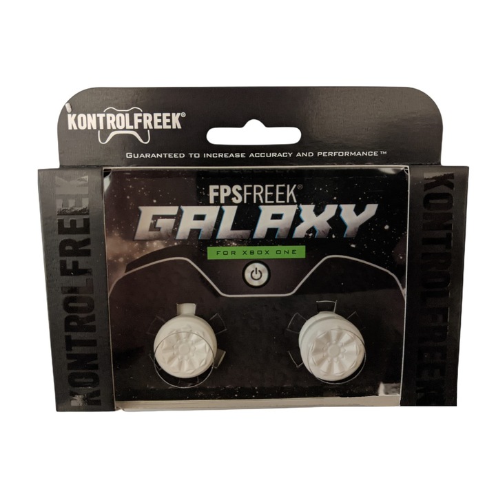 Set 2 Bucati Thumbgrip din Silicon KontrolFreek FPSFreek Galaxy, Thumbstick Accesoriu Controller Xbox Series X, One S, One, Crestere Acuratete si Confort, Alb