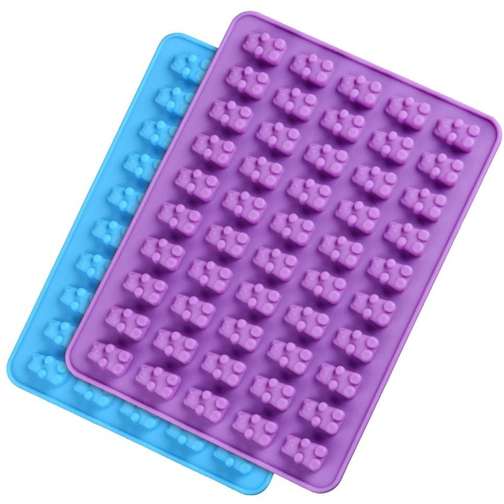 Set 2 forme prajituri Xlloest, Silicon, Albastru/ Mov