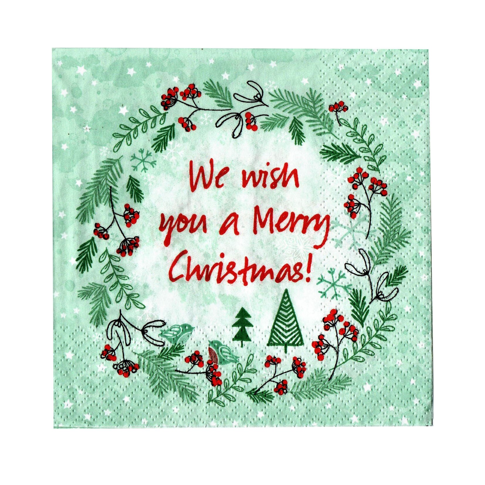 Pachet Servetele de Craciun Masa 20 buc Coronita Brad Fructe Padure