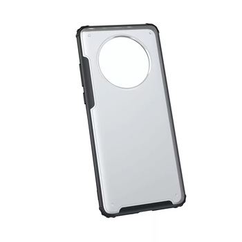 Husa pentru spate, din material acrilic si cauciuc, compatibila cu Huawei Mate 40, Transparent-Negru, CRB-BBL3567 Husa pentru spate, din material acrilic si cauciuc, compatibila cu Huawei Mate 40, Transparent-Negru, CRB-BBL3567