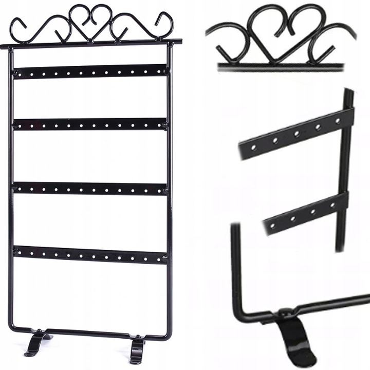 Поставка за обици, Метал, Черен