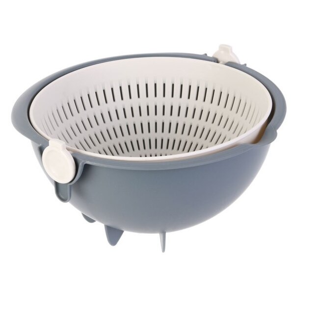 Strecuratoare sau bol pentru salata sau spalat fructe, CMP, rotund 2 in 1, 11.8x22.5x22 cm, Gri
