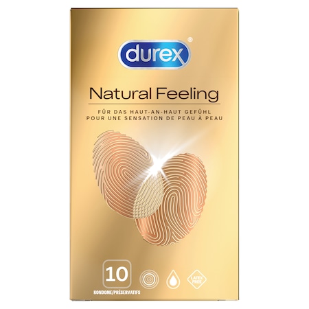 Презервативи Durex Natural Feeling, без латекс, 10 бр