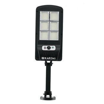 Lampa solara stradala Karemi, 150 LED, cu senzor de miscare, panou solar incorporat, brat de montare inclus si telecomanda cu functii multiple Lampa solara stradala Karemi, 150 LED, cu senzor de miscare, panou solar incorporat, brat de montare inclus si telecomanda cu functii multiple