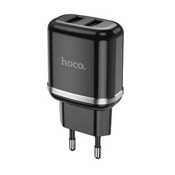 Incarcator priza EU, HOCO N4 Dual Ports Fast Charge, 5V / 2.4 A, 2 porturi USB, negru Incarcator priza EU, HOCO N4 Dual Ports Fast Charge, 5V / 2.4 A, 2 porturi USB, negru