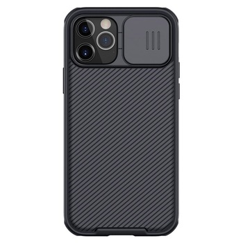 Husa de protectie Nillkin CamShield Pro pentru iPhone 12 Pro Max, Policarbonat, TPU, Negru Husa de protectie Nillkin CamShield Pro pentru iPhone 12 Pro Max, Policarbonat, TPU, Negru