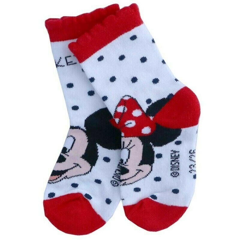 Sosete, Minnie 75%bumbac, albe cu buline bluemarin 27-30