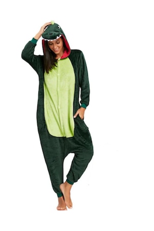 Pijama intreaga Kigurumi, Model Dragon, Verde