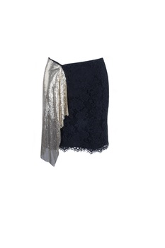 Fusta cu detaliu auriu, Pinko, Negru, marimea 46 Fusta cu detaliu auriu, Pinko, Negru, marimea 46