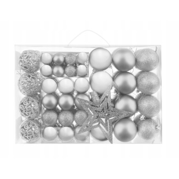 Set globulete, Zola, 100 bucati, diferite marimi si modele, culoare Argintii Set globulete, Zola, 100 bucati, diferite marimi si modele, culoare Argintii