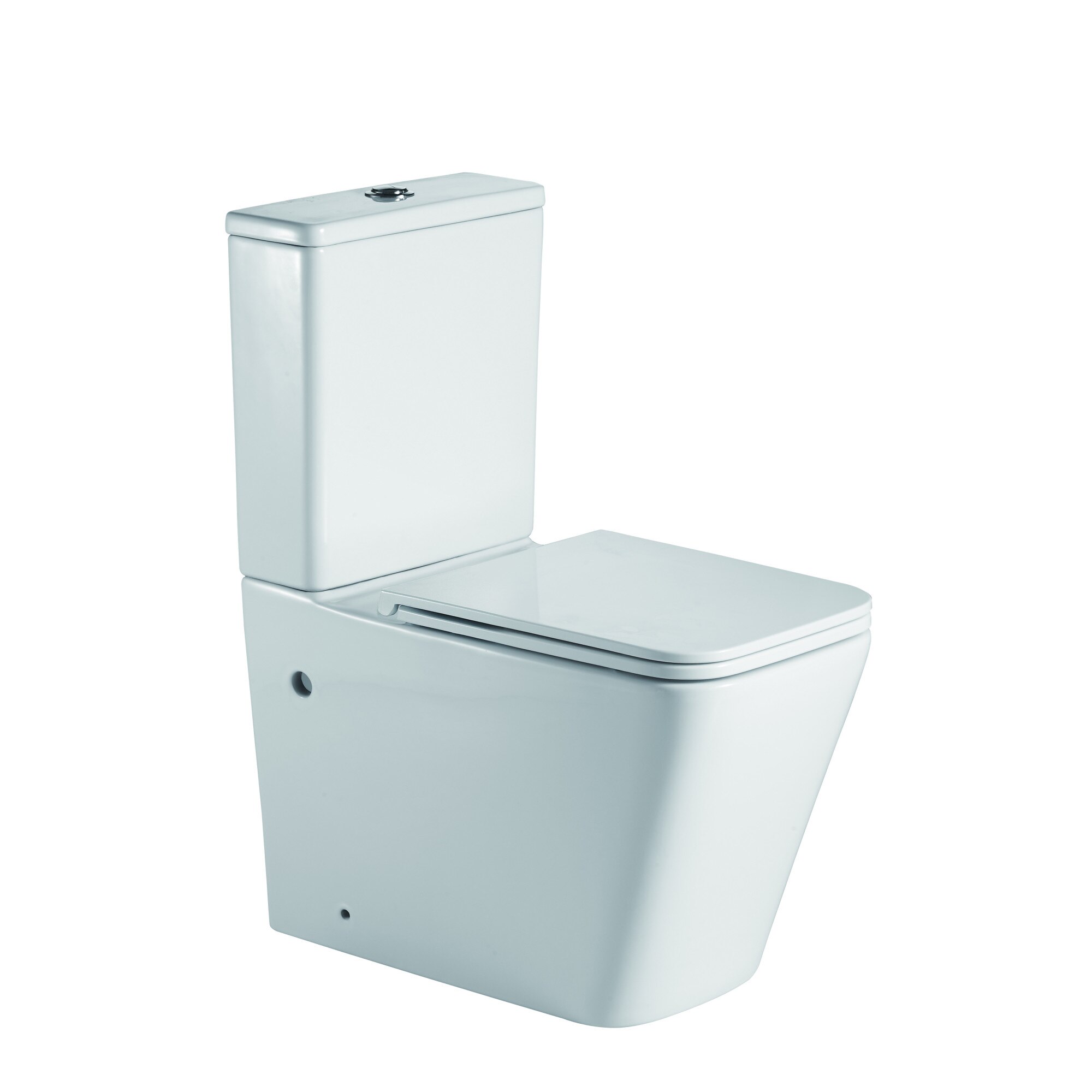 Set vas WC compact, Belbagno, Seria Ardente-R, Rimless, cu rezervor si mecanism, capac Duroplast, inchidere lenta, Ceramica, Alb, 675 mm