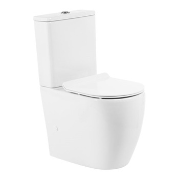 Set vas WC compact, Belbagno, Seria Etna, Rimless, cu rezervor si mecanism, capac Duroplast, inchidere lenta, Ceramica, Alb, 630 mm Set vas WC compact, Belbagno, Seria Etna, Rimless, cu rezervor si mecanism, capac Duroplast, inchidere lenta, Ceramica, Alb, 630 mm