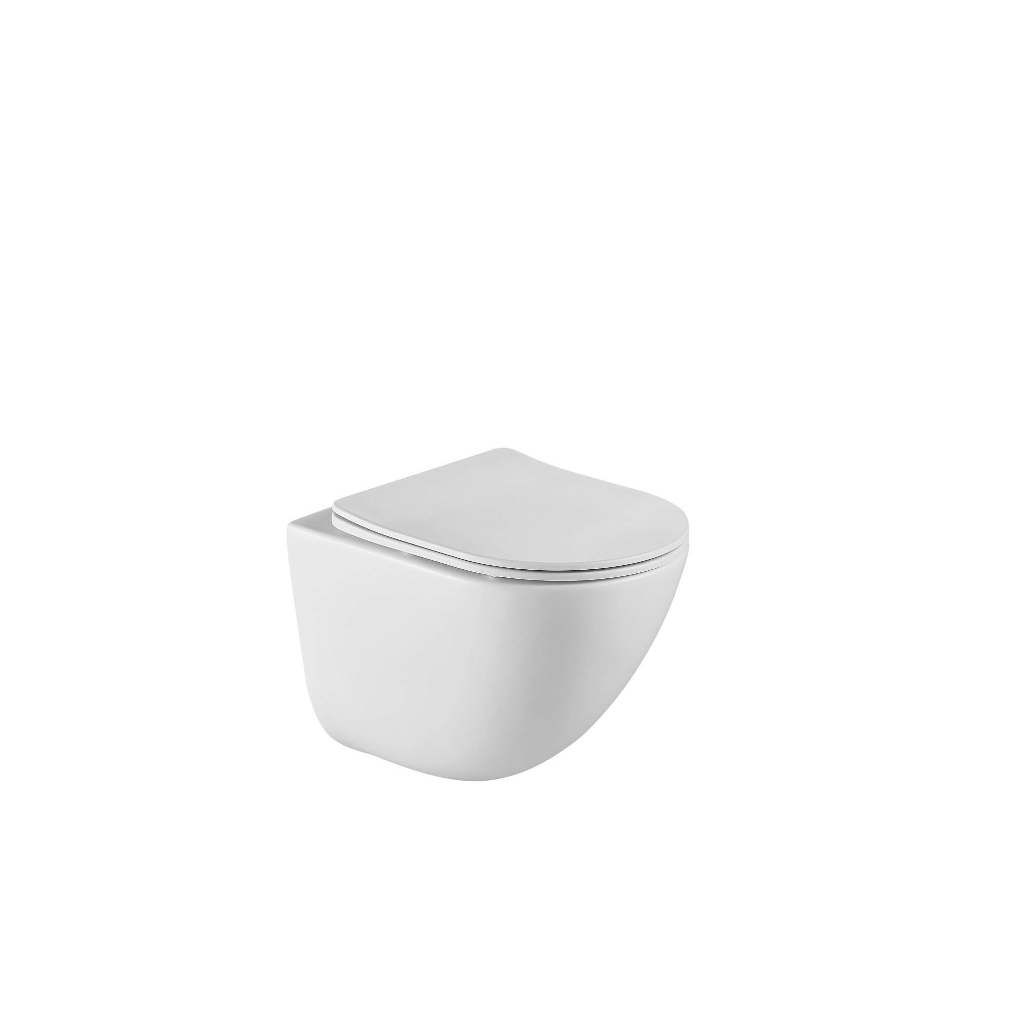 Set vas WC suspendat, Belbagno, Seria Amanda Rimless, cu capac Duroplast, inchidere lenta, Ceramica, Alb, 500 mm