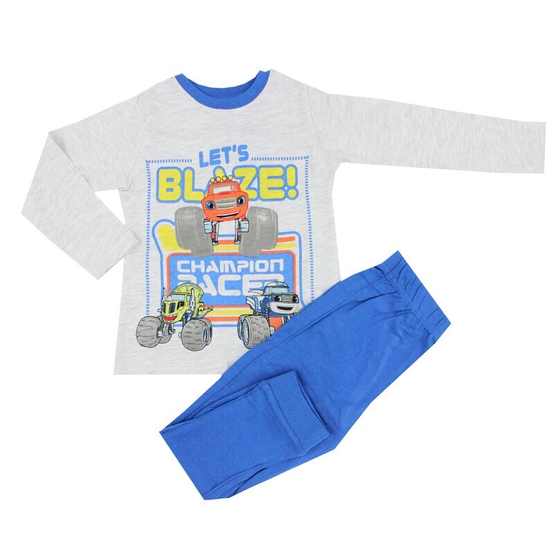 Pijama maneca lunga, bumbac, Let s Blaze, albastru