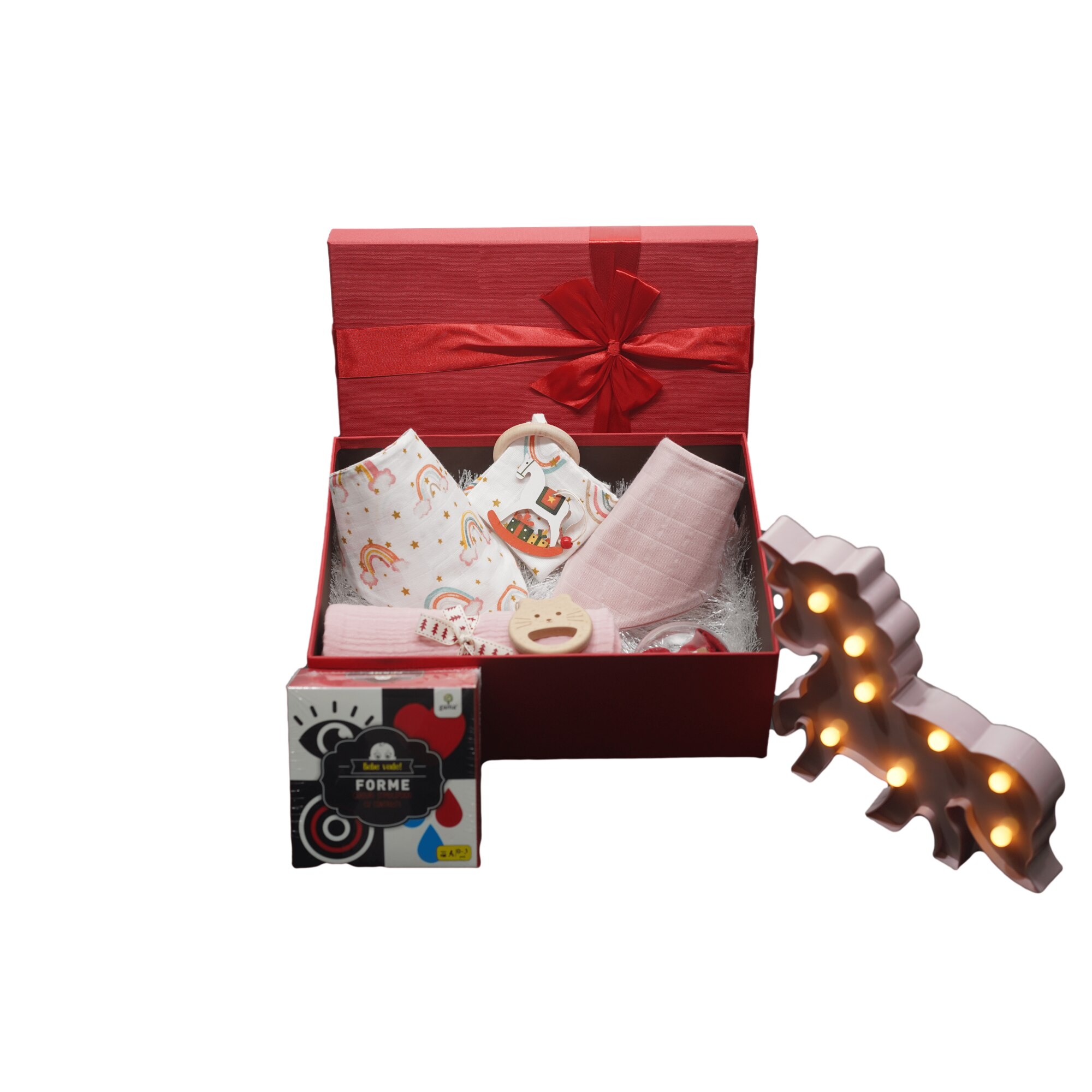 Gift Box copii, 10+ piese, material organic, 6-9 luni, fete