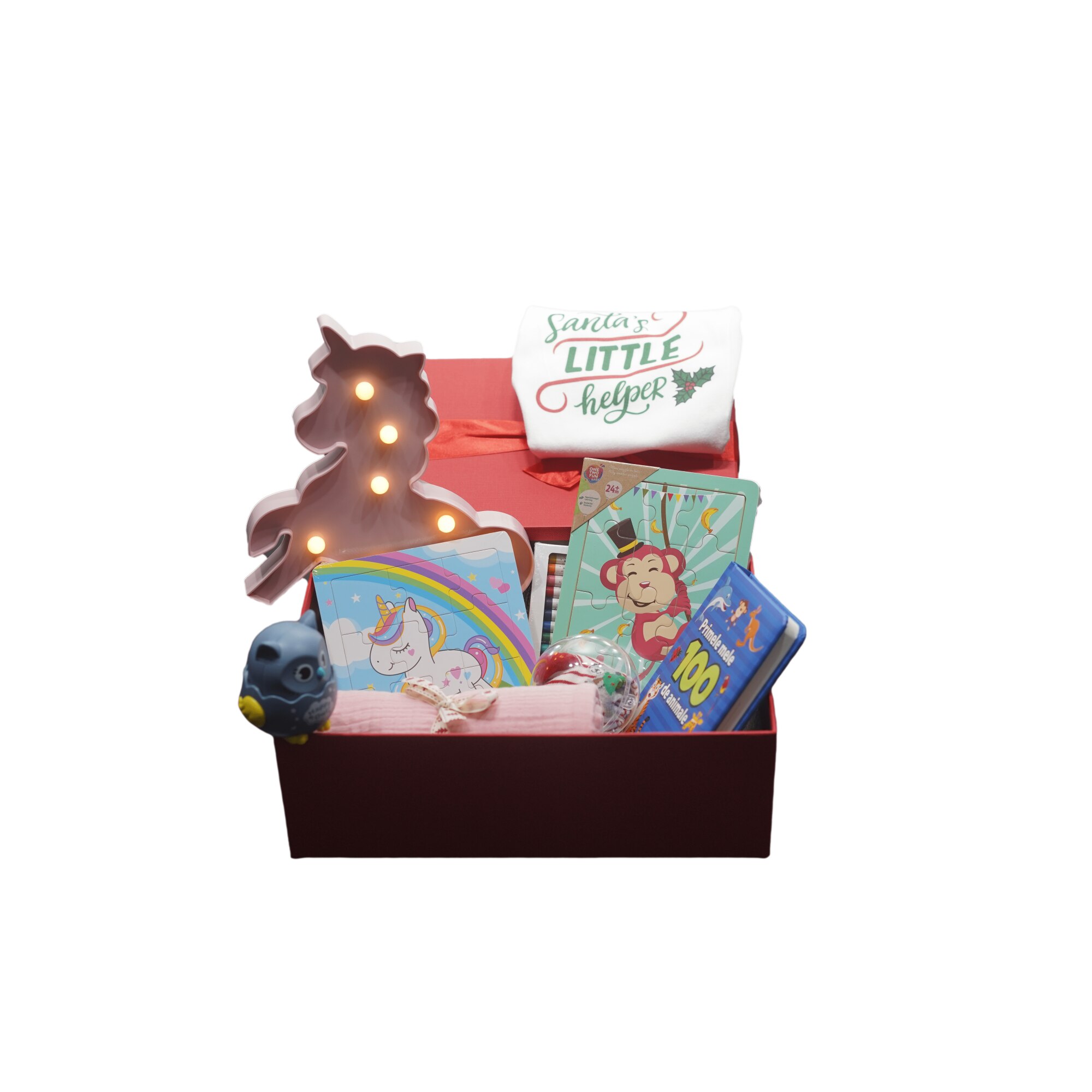 Gift Box copii, 10+ piese, material organic, 1 An, fete