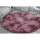Covor Strado Shaggy Ombre 150x150, rotund moale de plus, Rosu