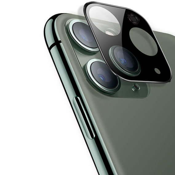 Set 2 folii de protectie camera Bizon Glass Lens pentru iPhone 11 Pro Max/11 Pro, Sticla, Transparent