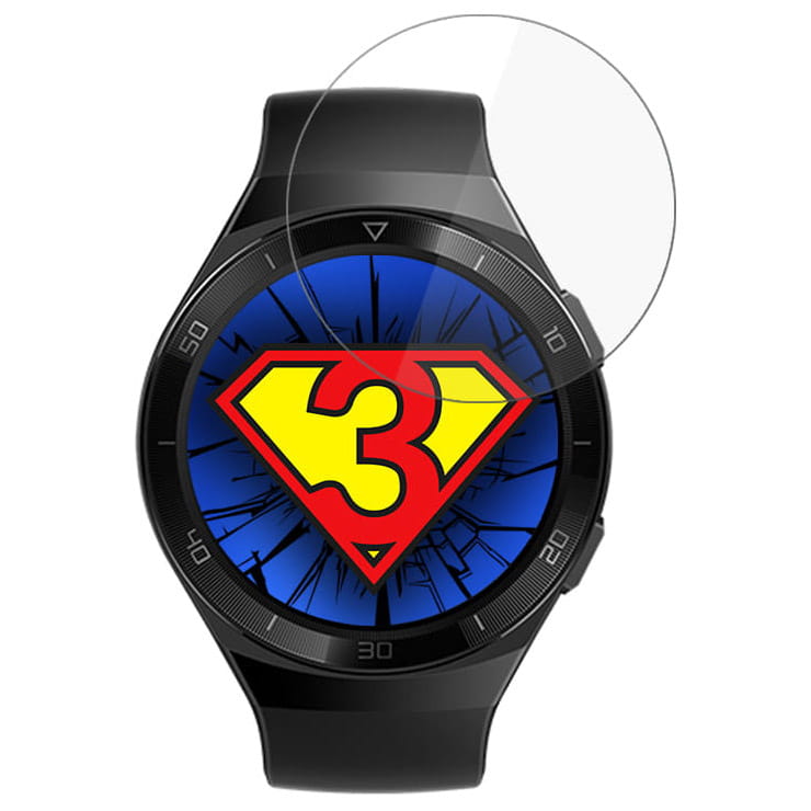 Set 3 folii de protectie 3MK Watch Protection pentru Huawei Watch GT 2 46mm, 0.2mm, Transparent