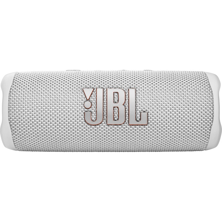 JBL Flip 6 hordozható hangszóró, Bluetooth, PartyBoost, IP67, USB C, 12 óra, Fehér