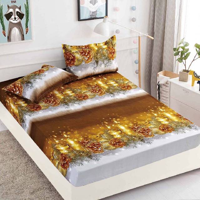 Husa de pat, 3 piese din Bumbac Finet, Syggy Golden