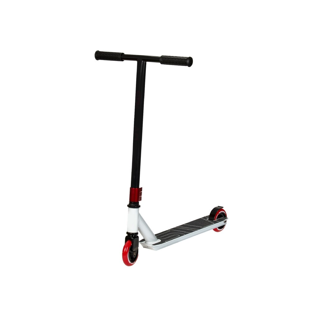 Trotineta Bigshot Sportfan 0221, Greutate Maxima Suportata 100 KG, Roti de 110 mm cu Rulment ABEC-7, Alb-Rosu