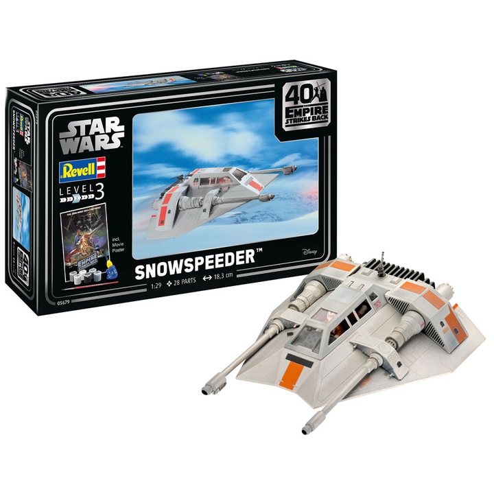 REVELL Star Wars 05679 Snowspeeder 40th Aniversary, 28 darabos