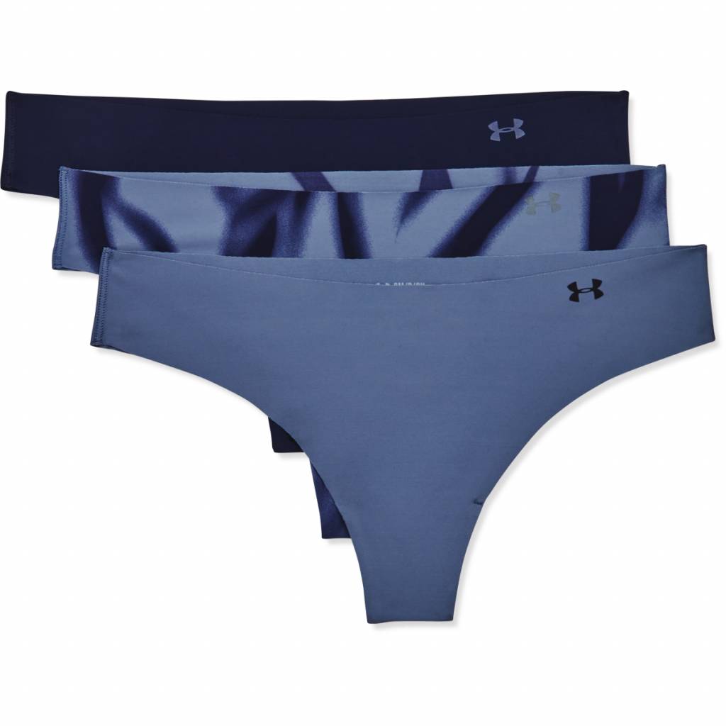 Set 3 perechi chiloti tanga Under Armour PS, Elastan, Bleumarin, XL