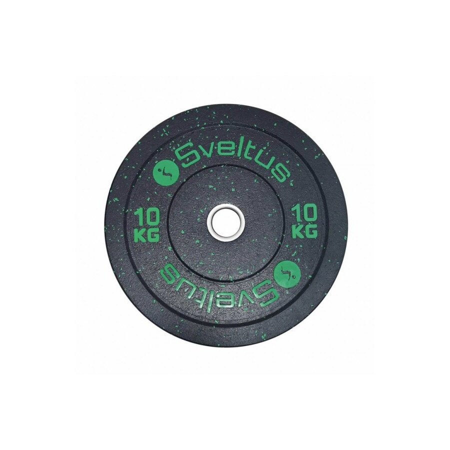 Disc bara greutati, Sveltus Olympic, Cauciuc/Fier, OSFA, 10 kg, Negru