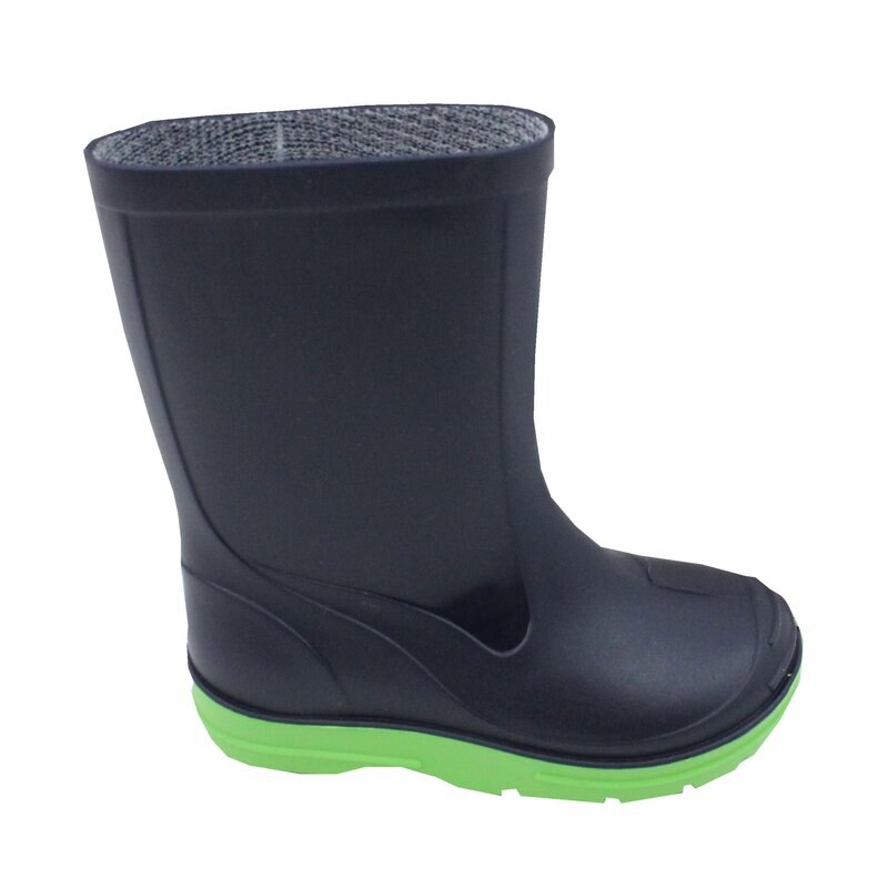 Cizme de cauciuc din PVC, fara inchidere, bluemarin cu talpa verde