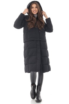 Geaca neagra, ROH JR552, 2 in 1, cu gluga si buzunare, L Geaca neagra, ROH JR552, 2 in 1, cu gluga si buzunare, L