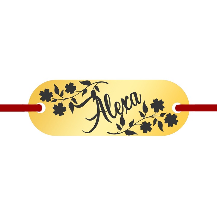 Martisor Bratara Inox Placuta Aurie Nume Alexa