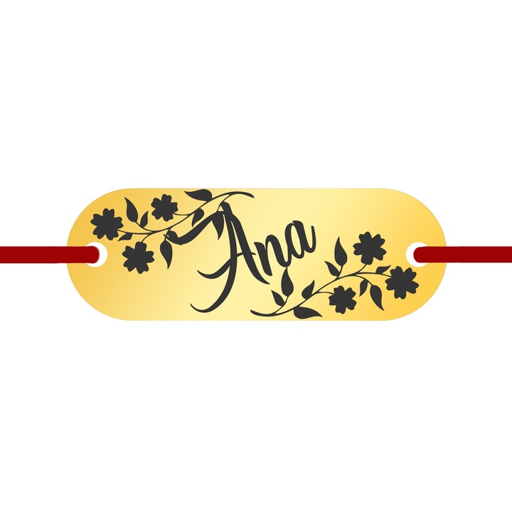 Martisor Bratara Inox Placuta Aurie Nume Ana