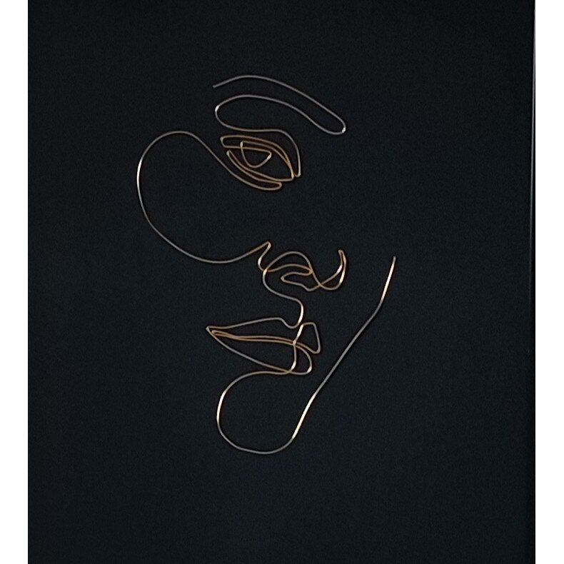 Tablou chip de fata din sarma placata cu aur, 30x40cm - Lady 2257