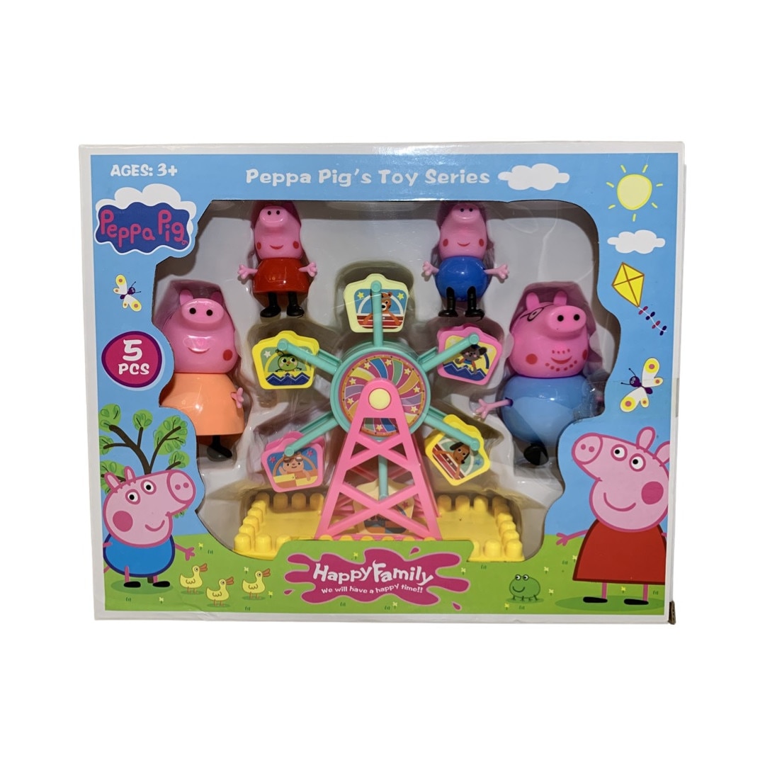 Set 4 figurine cu roata invartitoare, Peppa Pig, 9 cm