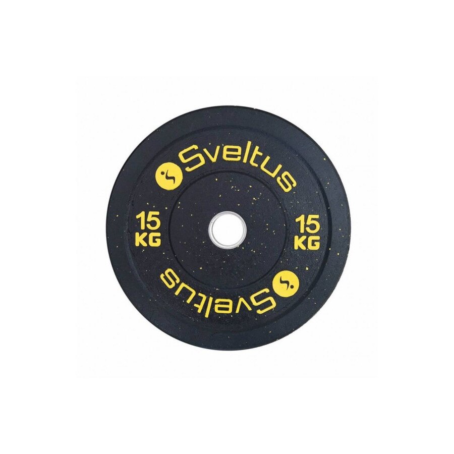 Disc bara greutati, Sveltus Olympic, Cauciuc/Fier, Size: OSFA, 15 kg, Negru