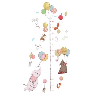 Metru Sticker Autocolant pentru Masurare Inaltime Copii - Baloane cu Heliu si Animale Salbatice, Original Deals® Metru Sticker Autocolant pentru Masurare Inaltime Copii - Baloane cu Heliu si Animale Salbatice, Original Deals®