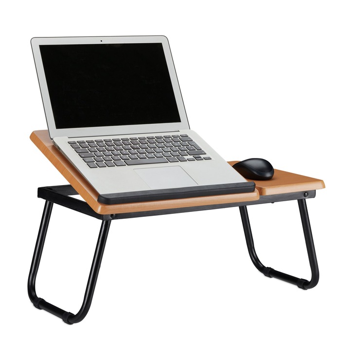 Masa stand laptop multifunctionala, RelaxDays, din MDF, maro, 23.5 x 56.3 x 31.6 cm