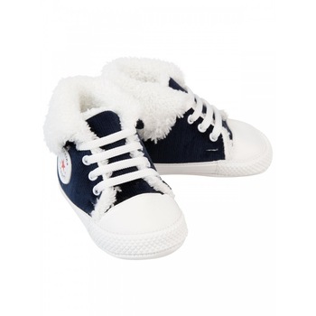 Ghete imblanite, Bubu-Still, cu siret,6-12 luni,19cm, albastru Ghete imblanite, Bubu-Still, cu siret,6-12 luni,19cm, albastru