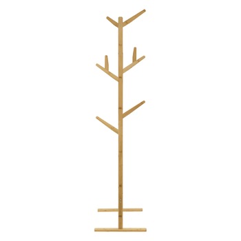 Suport pentru haine, en.casa, Nordreisa, 65 x 40 x 170 cm, bambus, natur, cu 1 bara umerase si 8 agatatori Suport pentru haine, en.casa, Nordreisa, 65 x 40 x 170 cm, bambus, natur, cu 1 bara umerase si 8 agatatori