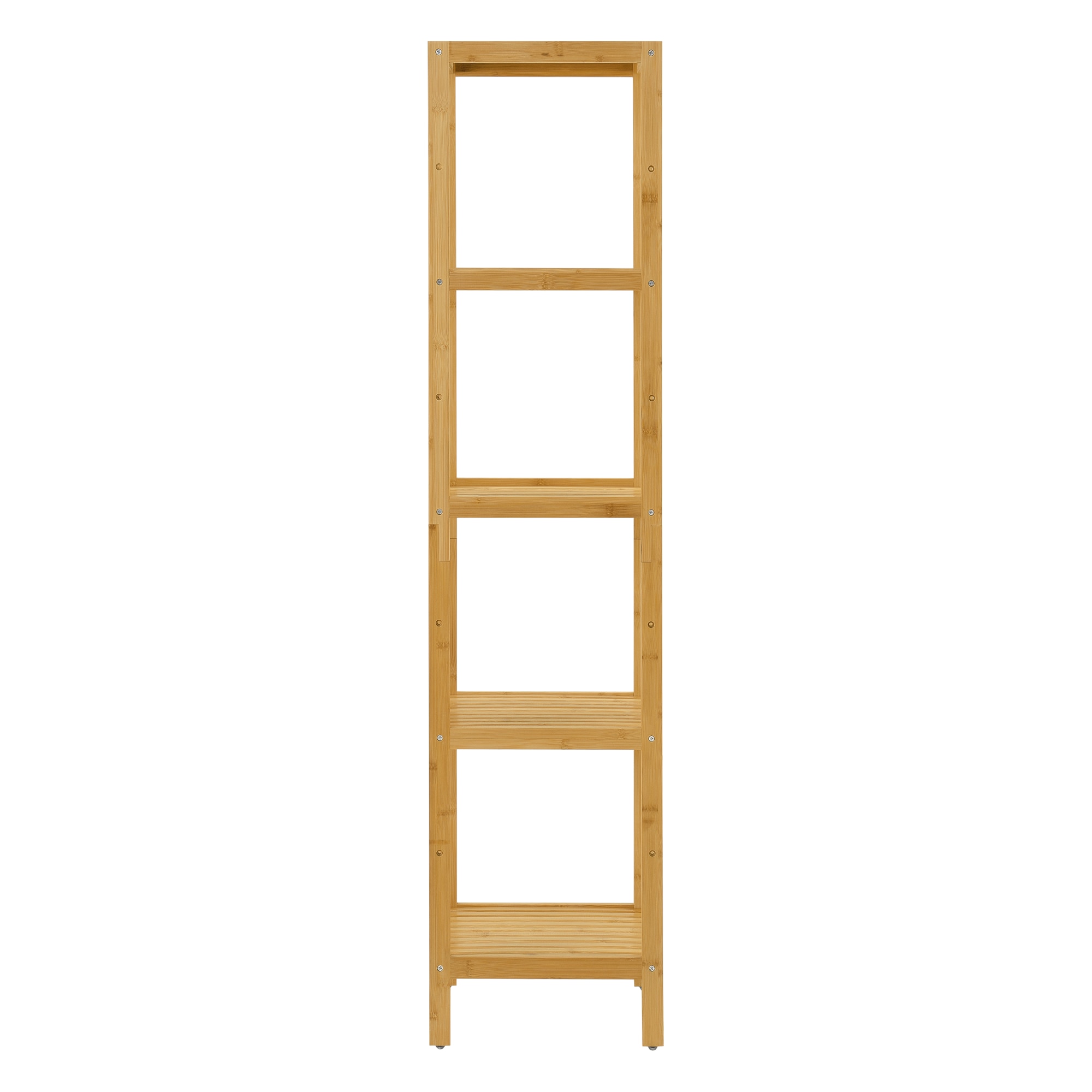 Raft uz casnic, en.casa, Lierne, 33 x 33 x 140 cm, bambus, natur, cu 5 polite depozitare