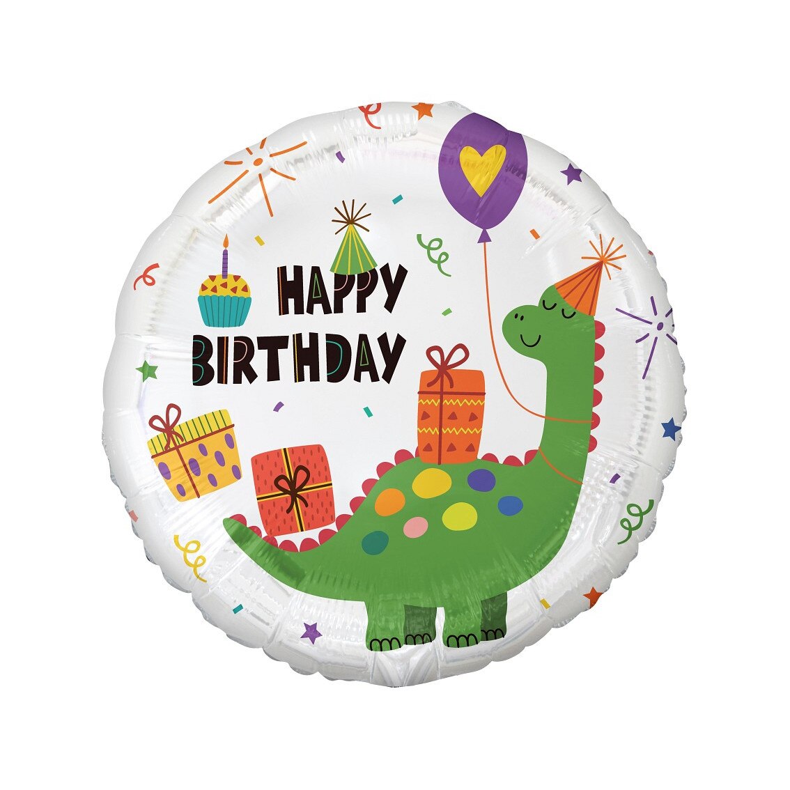 Balon Folie Happy Birthday Dinozaur, Multicolor, 36 cm