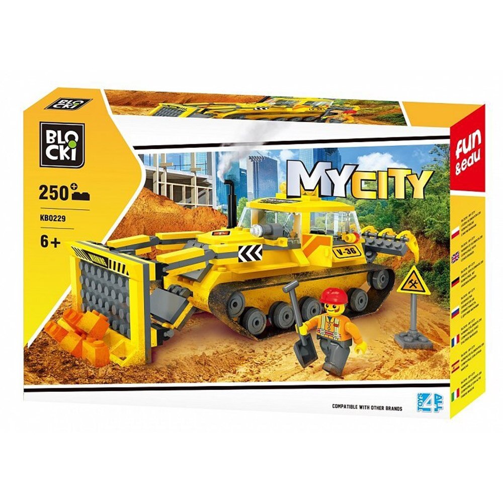 Set constructii, Buldozer, 250 piese, 7toys