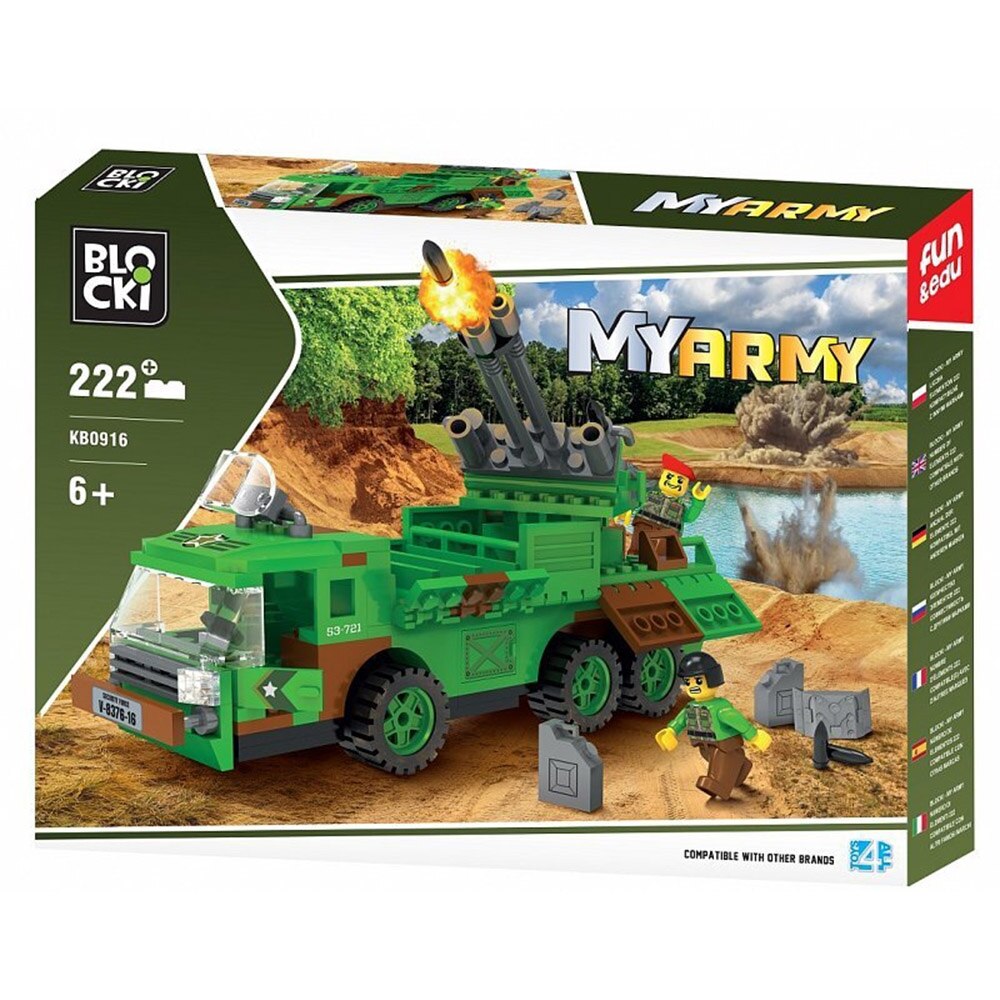 Set constructii, Tir militar cu lansator rachete, 222 piese, 7toys
