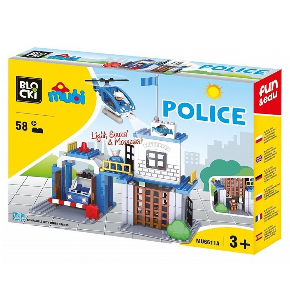 Set constructii, Statie politie, 58 piese, 7toys